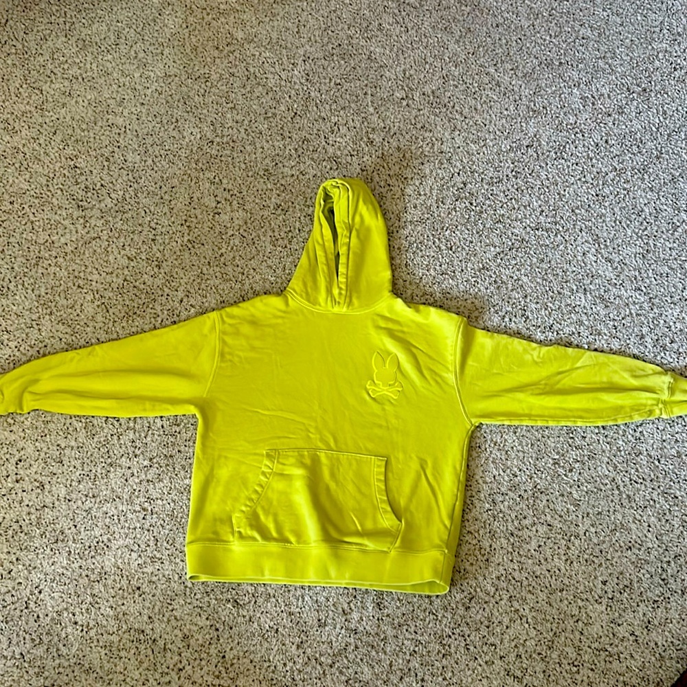Psyco bunny neon yellow/green hoodie kids size L